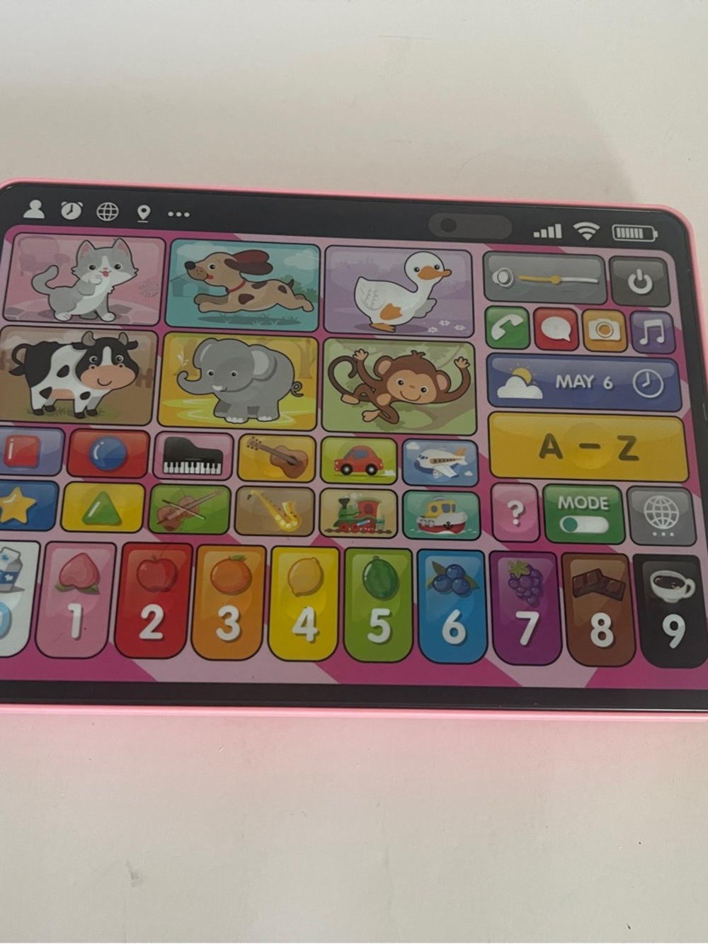 Interactive Pink Kids Learning Tablet - Animal & Number Sounds